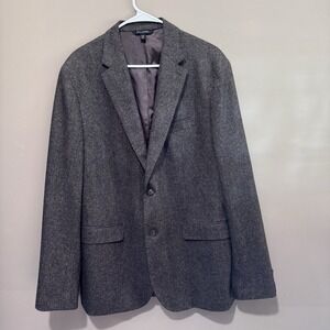 NWT Banana Republic Wool Blazer Jacket 44L Gray Herringbone Tweed Sport Coat‎